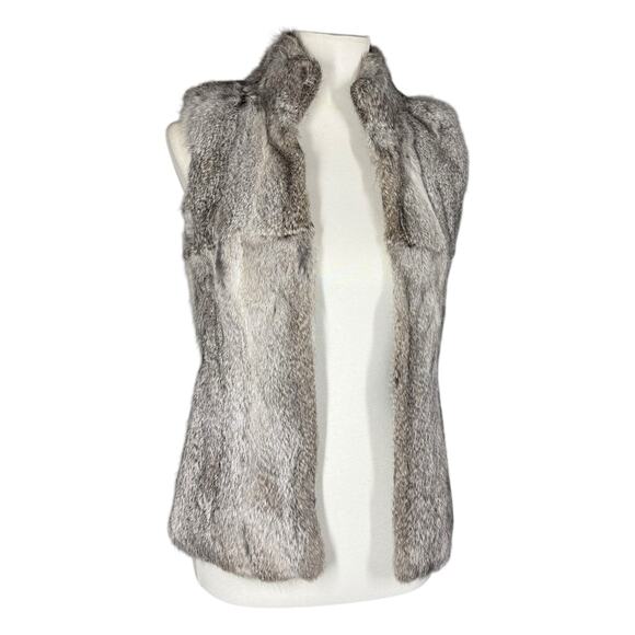 Michael Kors Gray Rabbit Fur Vest XS - Picture 4 of 16